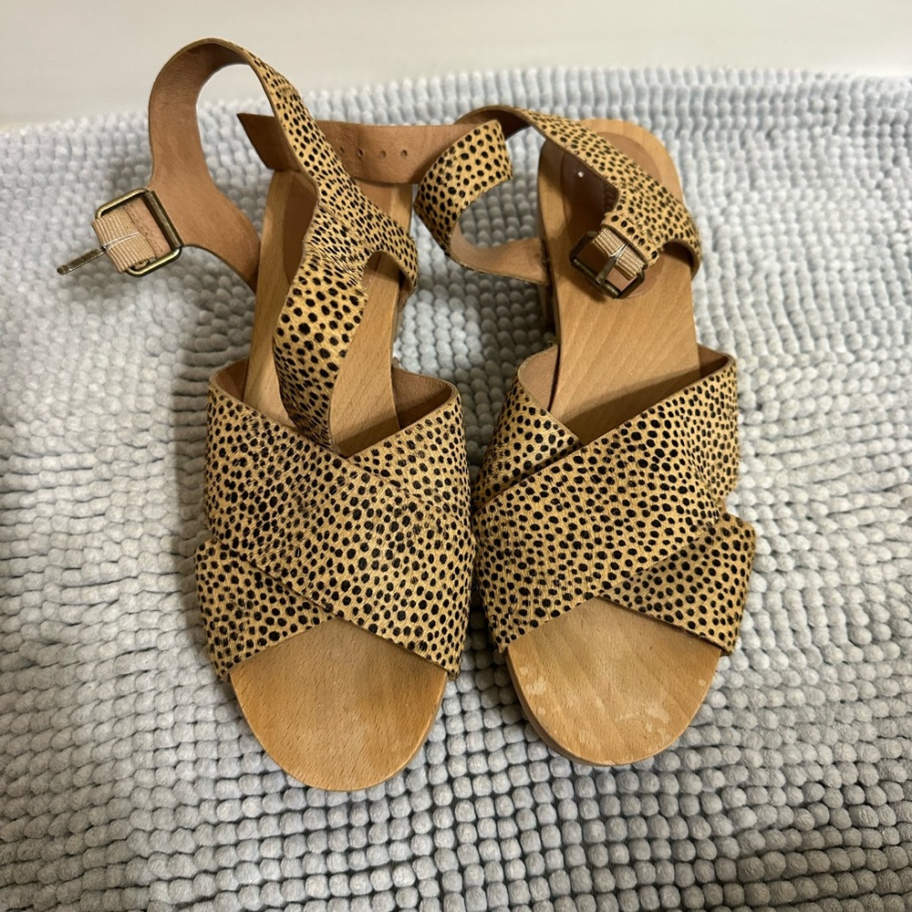 Madewell Brown and Black Mules with Clog Design